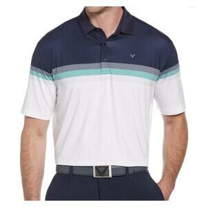 Callaway Men's Short Sleeve Opti-Dry Golf Performance Stretch Polo Navy White XL